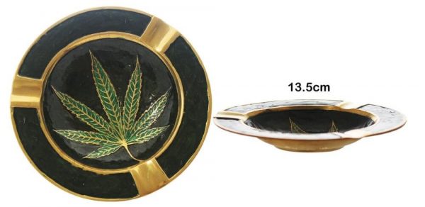 Large Brass Leaf Ashtray Bowl