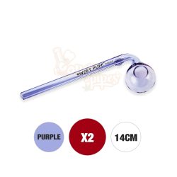 Pack 2X Purple Curved Sweet Puff Pipe 14cm