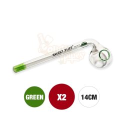 Pack 2X Sweet Puff Pipe with Green Rim and Balancer 14cm