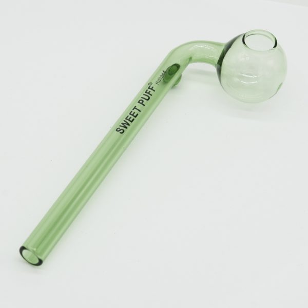 Curved Sweet Puff Glass Pipe 14cm - Green Balancer