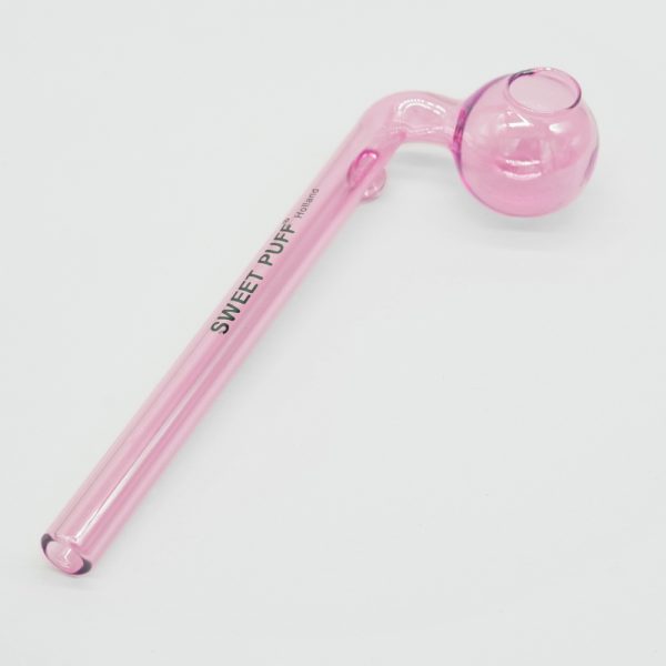 Curved Sweet Puff Glass Pipe 14cm - Pink Balancer