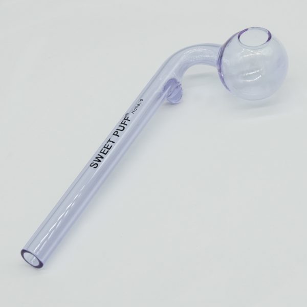 Curved Sweet Puff Glass Pipe 14cm - Purple Balancer