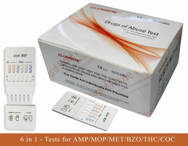 6 In 1 Drug Test Kit (AMP / MOR / MET / BZO / THC / COC)
