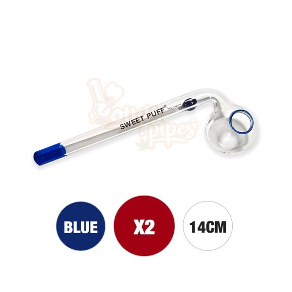 Pack 2X Sweet Puff Pipe with Blue Rim and Balancer 14cm