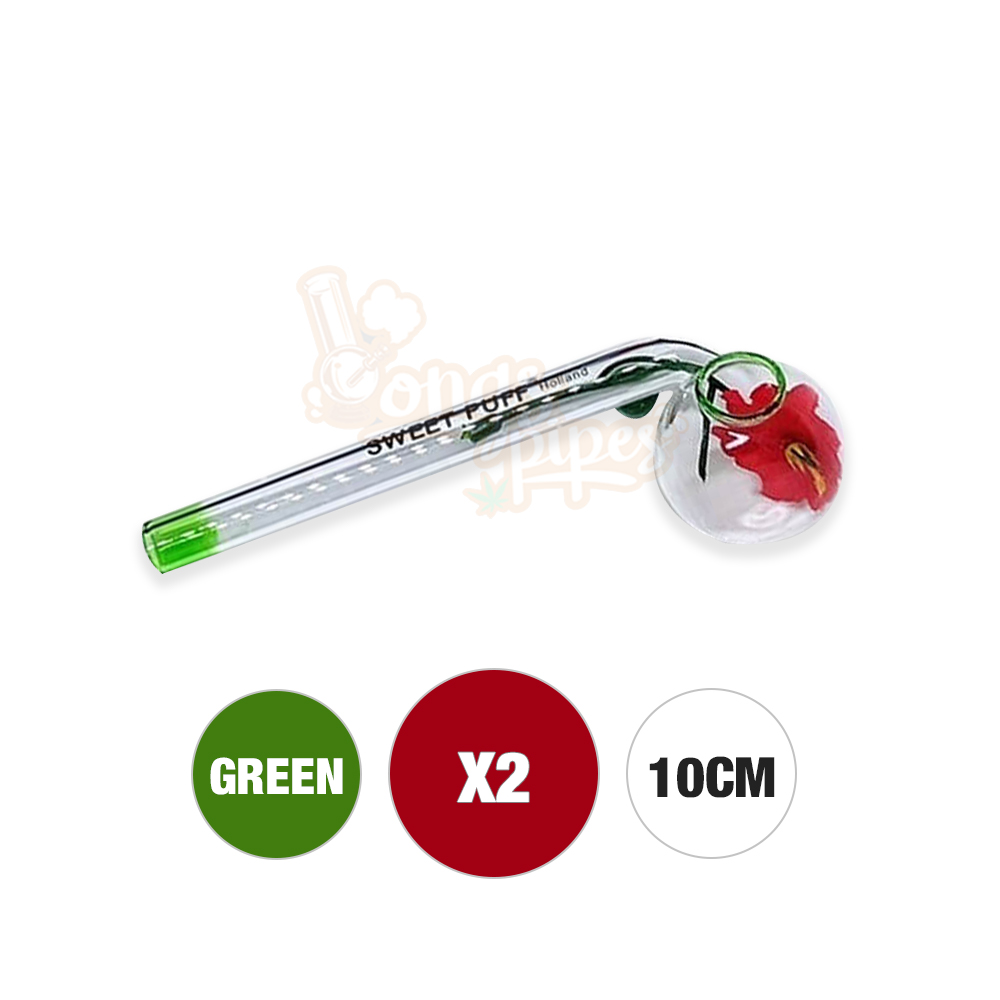 Pack 2X Sweet Puff Pipe with Green Rim and Balancer 10cm