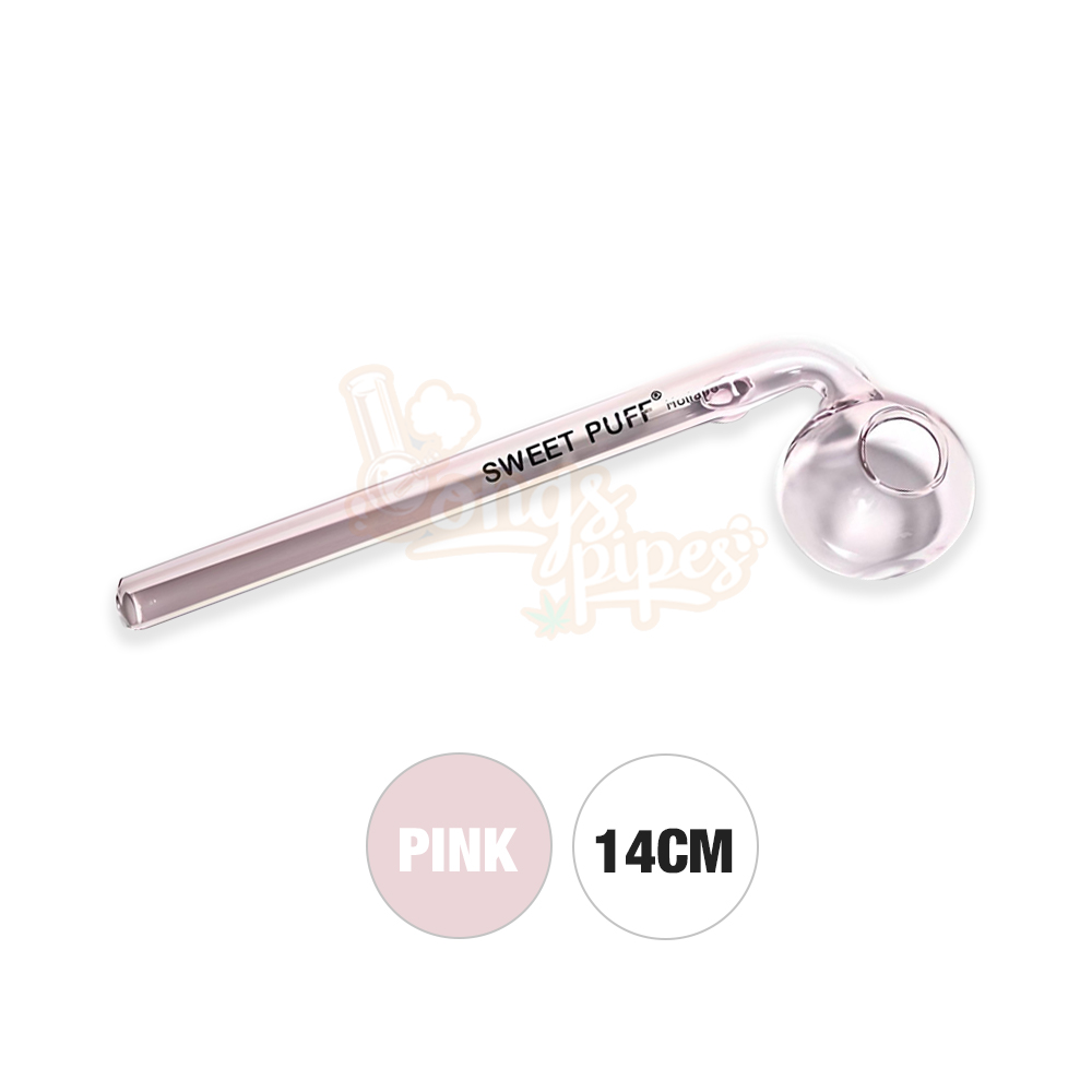 Pink Curved Sweet Puff Pipe 14cm
