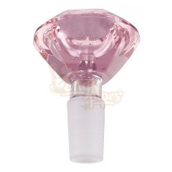 Pink Diamond Shape Male Glass Herb Holder