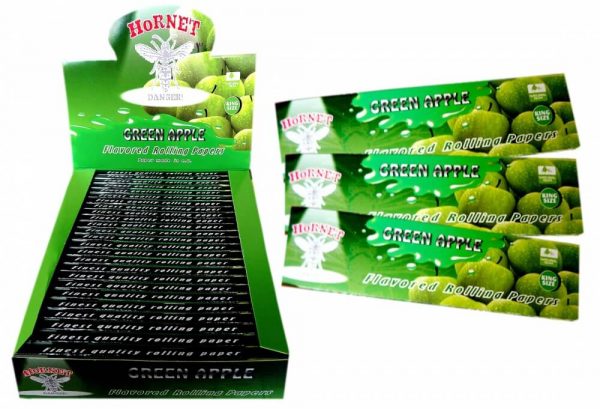 Hornet Rolling Papers King Size - Green Apple Flavour