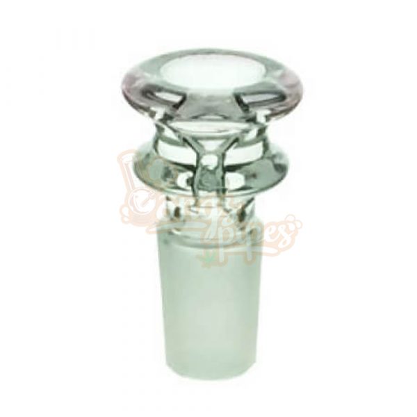 Round Male Glass Herb Holder Cone Piece 19mm White Capricorn