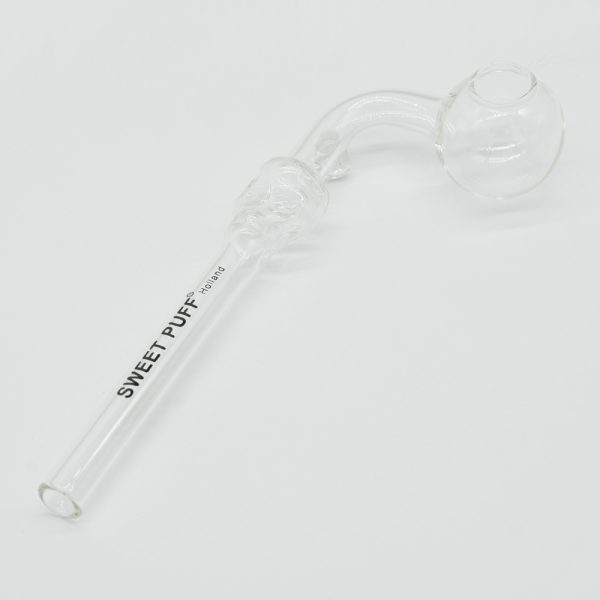 Skull Sweet Puff Glass Pipe 14cm - Clear Balancer