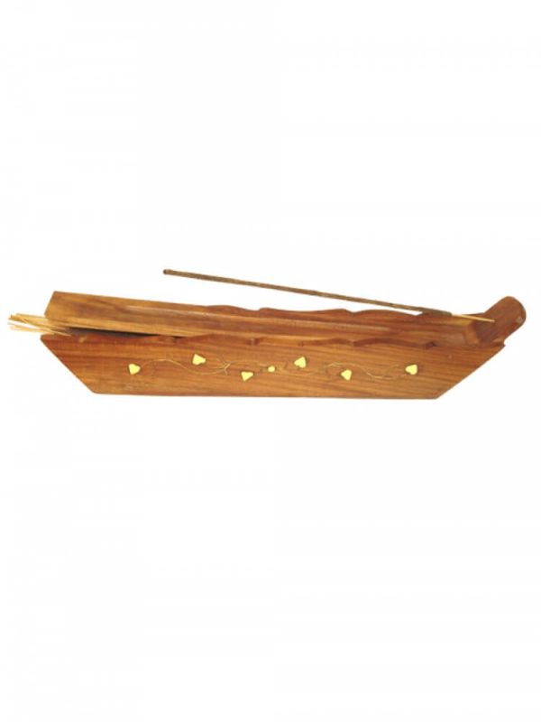 Ash Catcher Wooden Box Boat Incense Burner