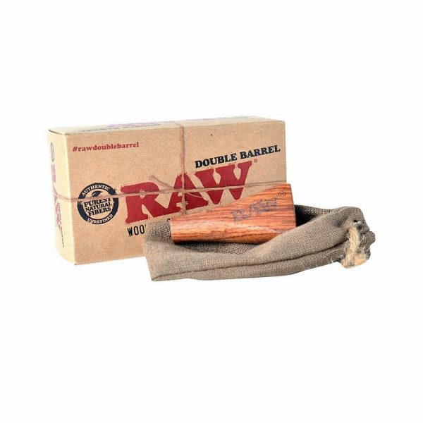 Raw Double Barrel Wooden Cigarette Holder 1 1/4