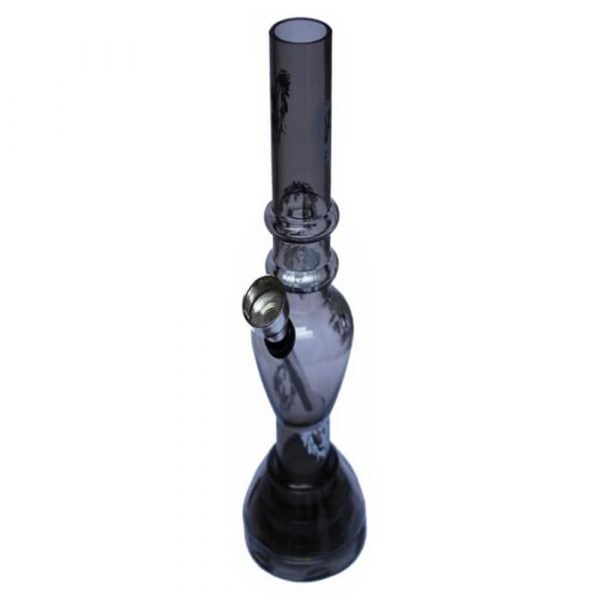 Acrylic Water Pipe With Built In Grinder 17cm Black