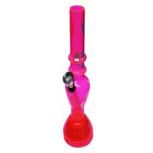 Acrylic Water Pipe With Built In Grinder 17cm Pink