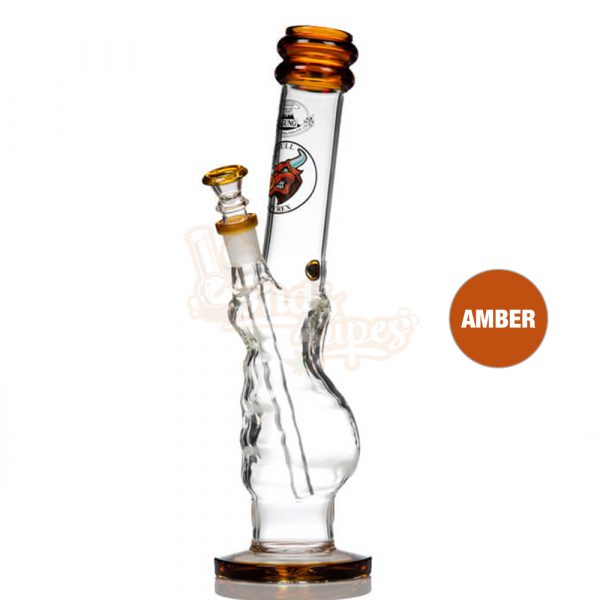 Agung Gripper Full Glass Bong 33cm Amber