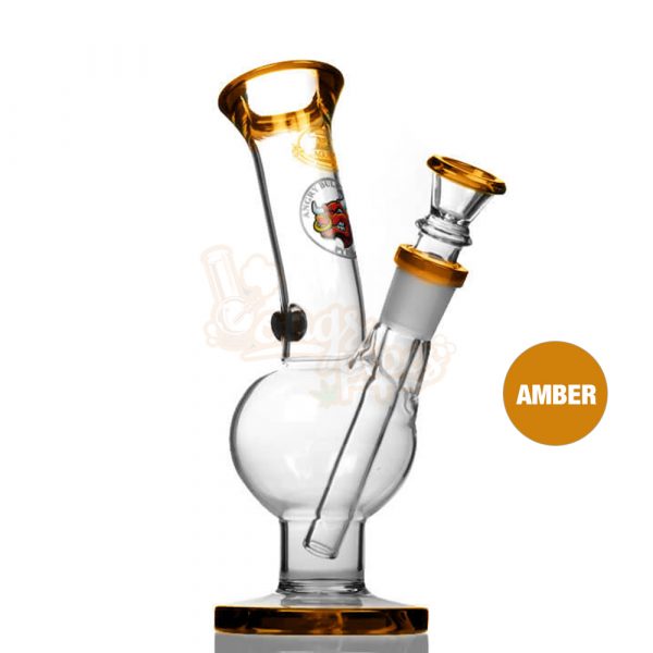 Agung Medium Bull Glass Slider Bubble Bong 25cm Amber
