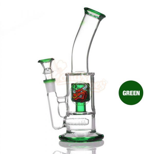 Agung Percolator Full Glass Bong 23cm Green