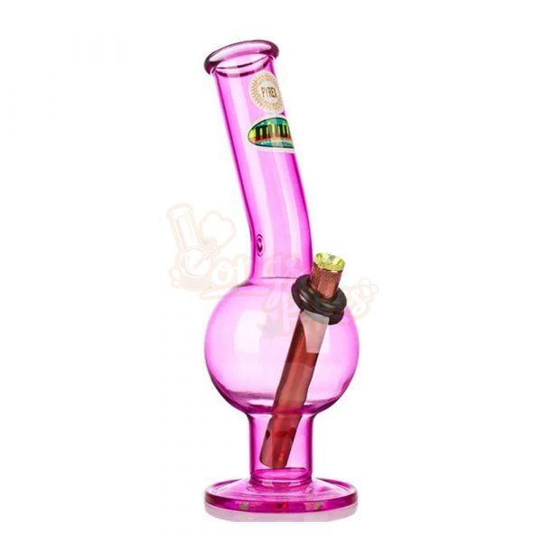 MWP Pink All Glass Bent Bubble 25cm