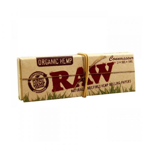 RAW Organic Rolling Papers Connoisseur 1 ¼ with Filter Tips