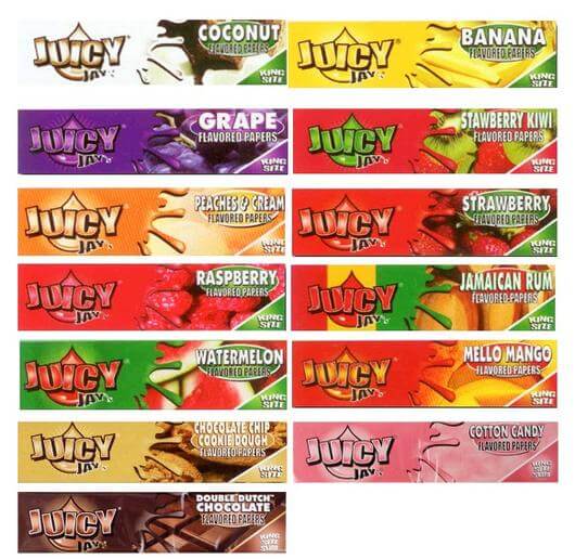 10 x Juicy Jays Mixed Flavoured Rolling Papers King Size Slim