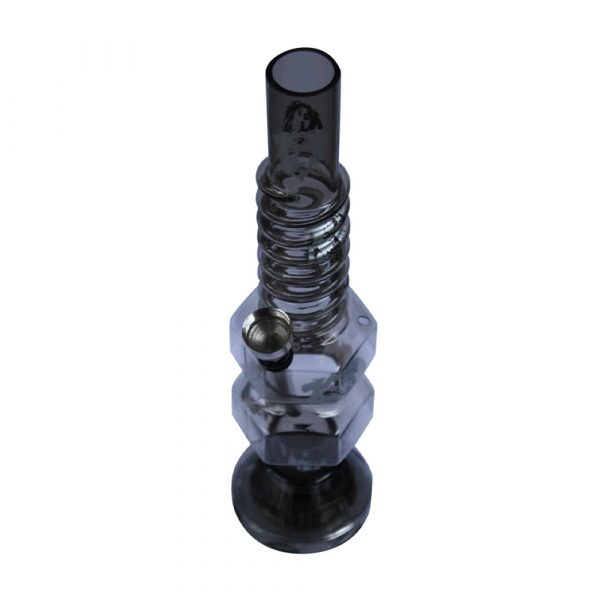 21cm Acrylic Water Pipe With Built In Grinder Black