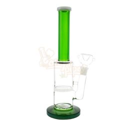 Straight Coloured Honeycomb Glass Water Pipe 26cm