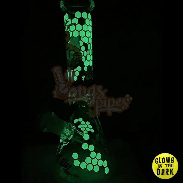 Billy Mate Glow In The Dark Honeycomb Glass Beaker 7mm