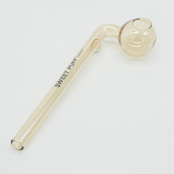 Curved Sweet Puff Glass Pipe 14cm - Gold Balancer