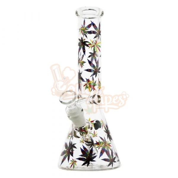Multi-Color Marijuana Leaf Glass Beaker 25cm