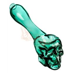 Skull Mini Spoon Glass Pipe 11cm Green