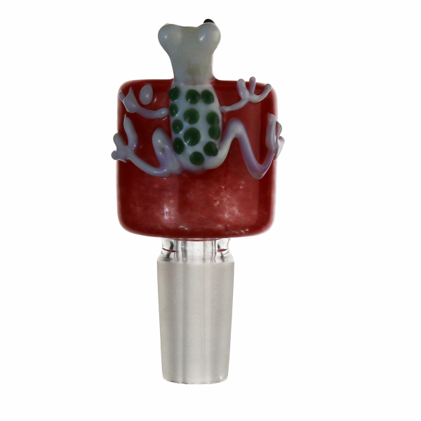 Double Wall Glass Cone Piece With Lucky Frog On The Side 14mm