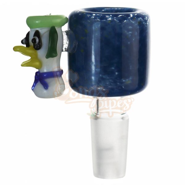 Double Wall Duck Face Glass Cone Piece 14mm Blue