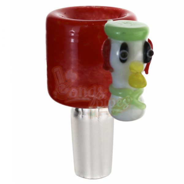 Double Wall Duck Face Glass Cone Piece 14mm Red
