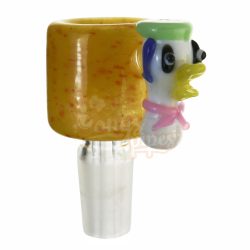 Double Wall Duck Face Glass Cone Piece 14mm Yellow