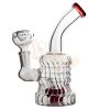 70’s Swirl Glass Water Pipe 16cm Red