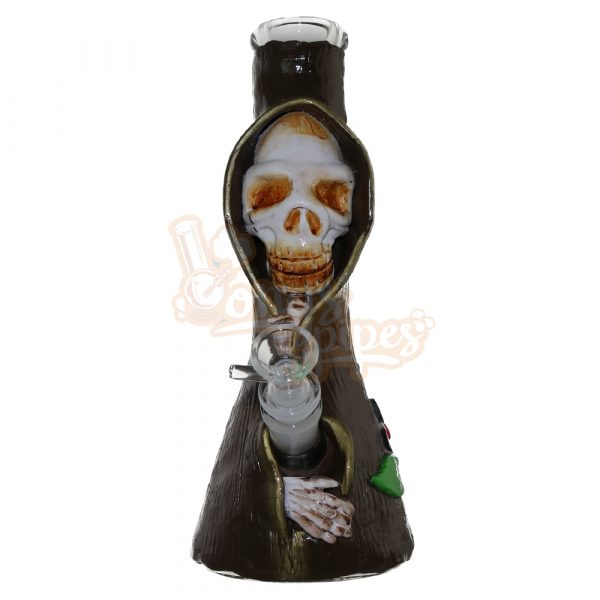 3D Grim Reaper Beaker Bong 25cm Amber