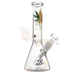 Melting Marijuana Leaf Beaker Bong 25cm