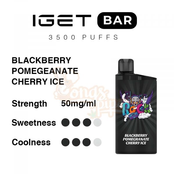 Blackberry Pomegranate Cherry Ice – IGET Bar 3500