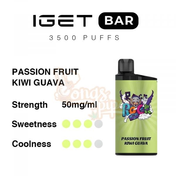 Passion Fruit Kiwi Guava IGET Bar 3500