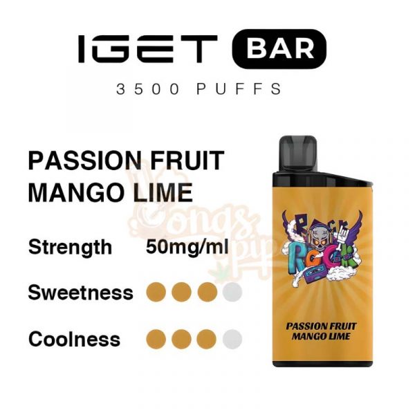 Passion Fruit Mango Lime IGET Bar 3500