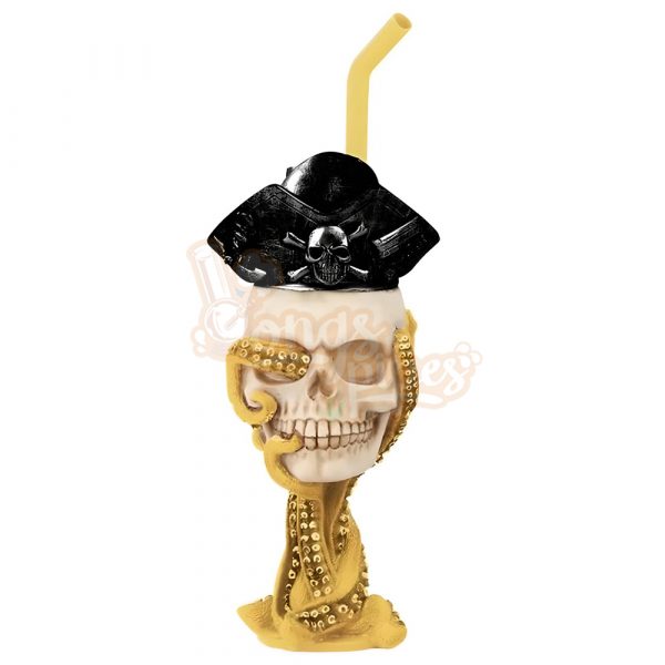 Pirate Skull Bong 24.5cm Yellow