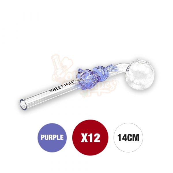 12X Purple Bunny Sweet Puff Glass Pipe