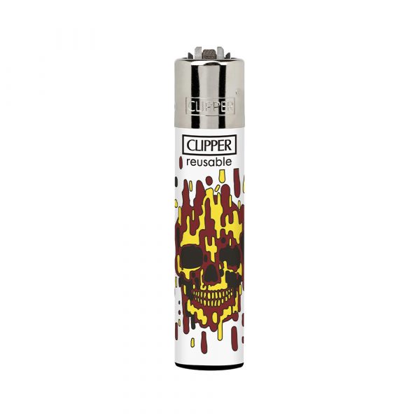 CLIPPER Lighter Skull Fire Large