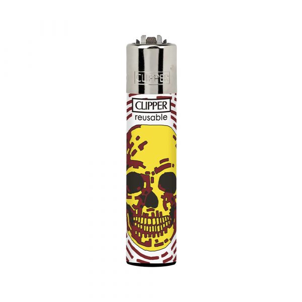 CLIPPER Lighter Skull Fire Large