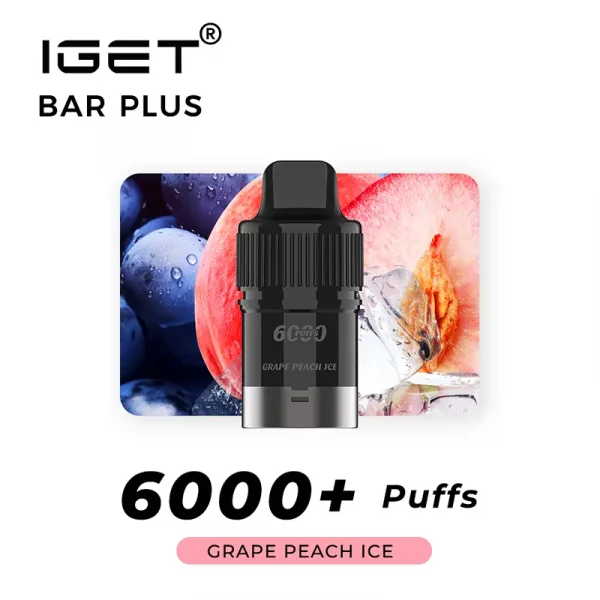 IGET Bar Plus Pod 6000 Puffs - Grape Peach lce