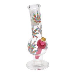 Glow In The Dark Rainbow Leaf Bong 20cm