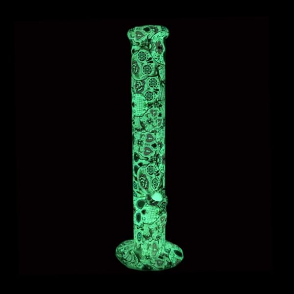 Glow In the Dark Straight Silicone Bong 35cm