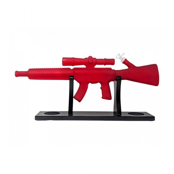 Glass AK47 Gun Bong 50cm Red