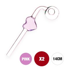 2X Pink Love Heart Sweet Puff Pipe 14cm