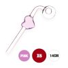 6X Pink Love Heart Sweet Puff Pipe 14cm